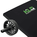 Kit Roda Abdominal Exercícios Lombar Colchonete D50 Preto