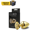 Prazer anal plug anal m Dourado Com Pedra Cravejada Em Strass