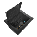 Caixa de Mesa POP 3 Tomadas + 4 Furações para Kystone T4 10000 Preto