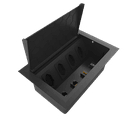 Caixa de Mesa POP 4 Tomadas + 4 Furações para Kystone T4 10103 Grafite