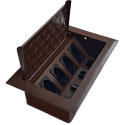 Caixa de Mesa POP 4 Tomadas + 4 Furações para Kystone T4 10104 Marrom