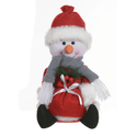 Boneco De Neve Sentado 20cm Saco Presente Decoração Natal