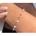 Pulseira de perolas e cristais 