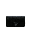 Bolsa Giulia Couro Croco Preto com Ferragens Grafite