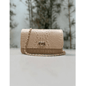 Bolsa Livia Couro Croco Nude