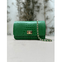 Bolsa Livia Couro Croco Verde