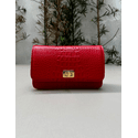 Bolsa Livia Couro Croco Vermelho