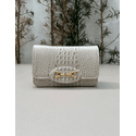 Bolsa Luna Couro Croco Off White