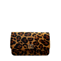 Bolsa Livia Couro Animal Print Onca com PReto