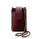 Porta Celular Mia em Couro Croco Cabernet