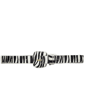 Cinto de Couro Andria Animal Print Zebra com Fivela Encapada Quadrada