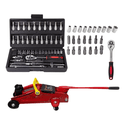 Kit Jogo Ferramentas 46 Peças Crv 1/4 Pol FNT-1123 + Macaco Jacaré 2 Ton FNT-1129