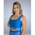 Top Cropped Line - Azul Petroleo