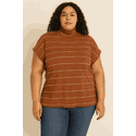 Blusa Confort Gola Alta em Malha Canelada