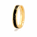 Aliança Ouro Amarelo 18K Efeito Marmorizado Preto 4,5mm