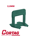Separa Nivela 2,0mm C/50un Verde - CORTAG