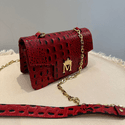 Bolsa em Couro Croco Vermelho Maya