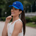 Boné Azul com Bordado Azul