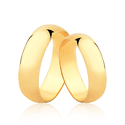 Par de Alianças Tradicionais em Ouro 18K - 6mm