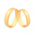 Par de Alianças Chanfradas em Ouro 18K - 4mm