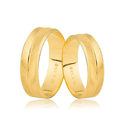 Par de Alianças Personalizadas e Diamantadas em Ouro 18K