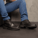 Bota Coturno Masculino Casual Social Zíper Lateral Defender Pedway Preto