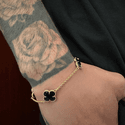 Pulseira Trevo Preto (18cm)