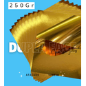 100 folhas Papel Lamicote Dupla Face Dourado 250g