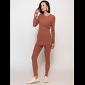 Calça Tricot Trabalhada Biamar - Mocha Mousse