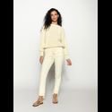  Calça Moletom Detalhe Canelado Biamar - Manteiga