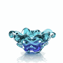 Centro de Mesa Escamas Mini Murano Azul Esmeralda 17cm