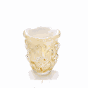 Vaso Murano Mini com bolhas Off White C/ Ouro 24K