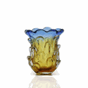 Vaso Cristal Murano Mars Azul com Âmbar