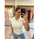  Blusa Gola Polo Canelada Off White 