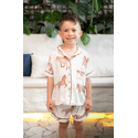 Pijama Infantil Unissex Americano Curto Cavalos