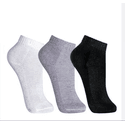 Kit 3 Meias-Branca-Preto-Cinza