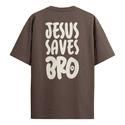 Camiseta Oversized Jesus Saves Bro