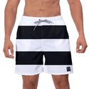 Short Masculino Listrado Preto e Branco Moda Praia ou Academia W2 Premium