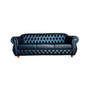 Sofá Chesterfield Conde 3 Lugares 2,20 cm preto Yasbelly Decor 