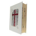 Bíblia Ave Maria com Lantejoula - Branco e Vermelho 