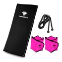Kit Treino em Casa Colchonete + Caneleira Tornozeleira 5KG + Corda de Pular Perda de Peso Musculação Academia Rosa