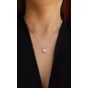 Colar Ponto de Luz M Cristal em Banho de Ouro18K.