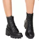 Bota Cano Médio Estilo Veggie Emma Preto