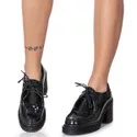 Sapato Plataforma Jasmin Estilo Veggie Verniz Preto