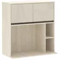ARMARIO AÉREO LINEA 80 MOCCA LACCA COM NICHO MICROONDAS