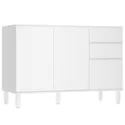 BALCÃO DORA 120CM SEM TAMPO COM 3 PORTAS E 2 GAVETAS BRANCO SUPREMO 