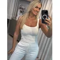Regata Trabalhada Em Tricô Off White 