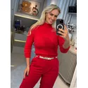 Blusa Canelada De Fio Pluma Abenção Vermelho