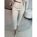 Calça Biamar De Linho Com Pregas Bege 
