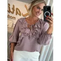 Bata Boho Com Babados Rosa